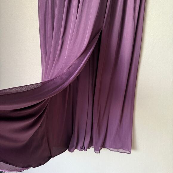 David's Bridal sz 4 Purple lace sheer maxi gown dress - Picture 5 of 10